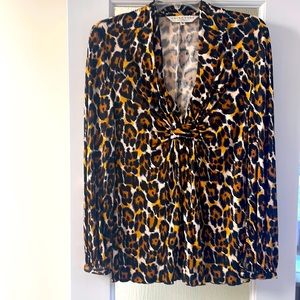 Trina Turk - vneck blouse with some ruching at V.